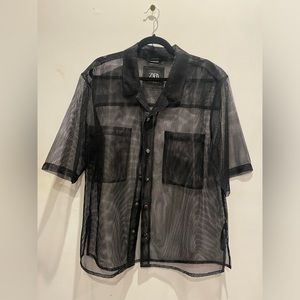mesh zara shirt